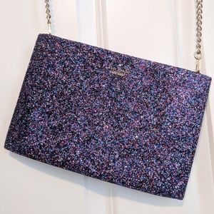 Rare Kate spade glitter sima clutch purple